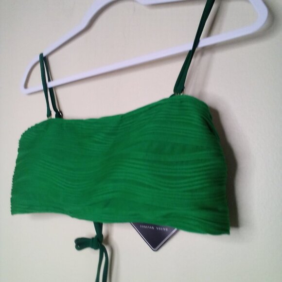 Zaful Swimsuit Bikini Women XL 2 Piece High Rise Ribbed Textured Green - Picture 6 of 16